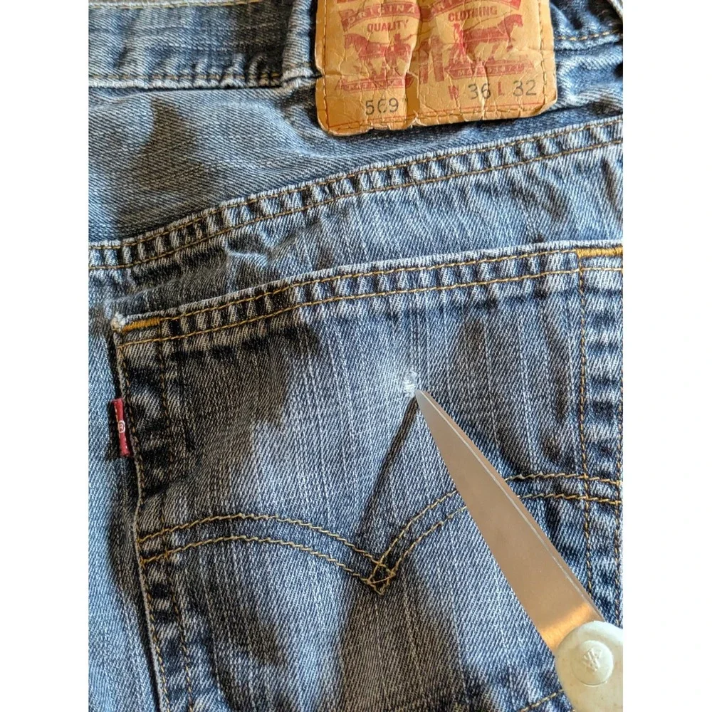 Levis 569 Jeans Mens 36x32 Medium Wash Straight Leg Relaxed Fit Skater Y2K